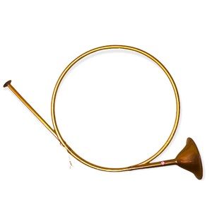 Vintage Brass French Hunting Horn Bugle Wall Hanging Christmas Military Decor